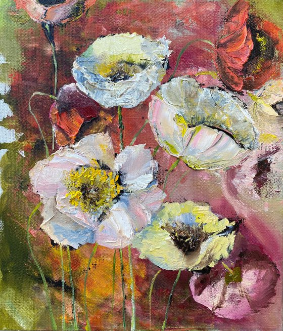 SUNNY POPPIES-original painting on canvas