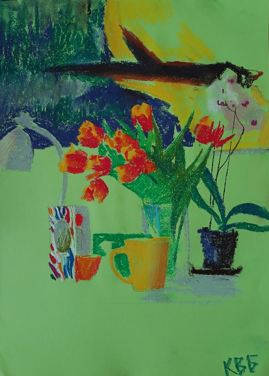 Impressionistic Pastel Drawing , Festive Day By Vasyl Koval, 12 X 16, Artwork For Sale On Artfinder