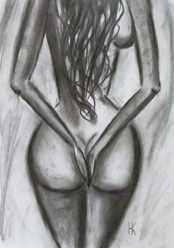 Female Nude charcoal art