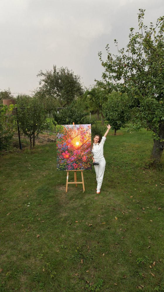 In the apple garden