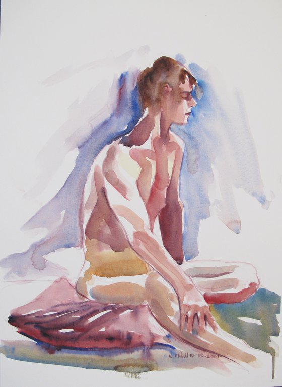 Seated male nude