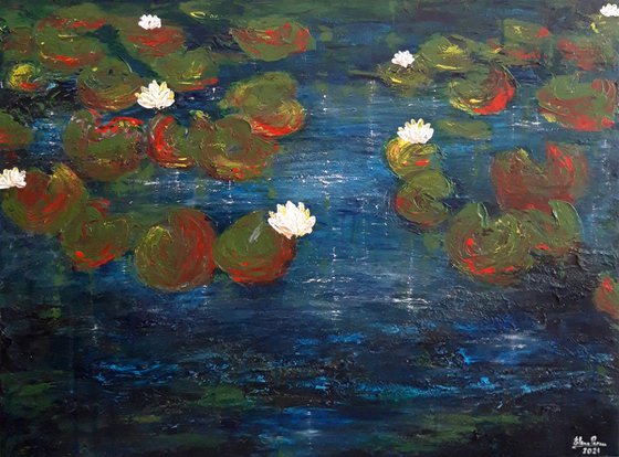 Water Lilies in a Pond (2021)