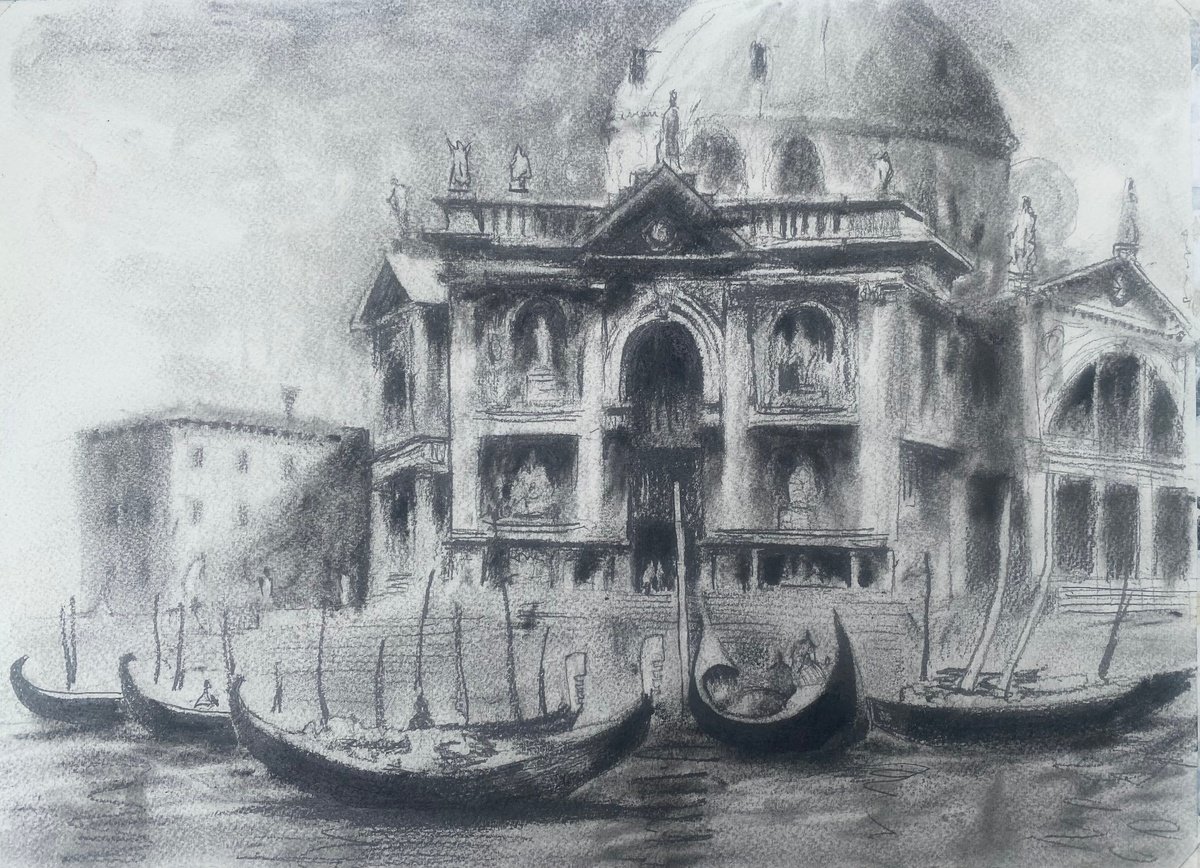 Impressionistic Pencil Drawing , Salute- In Morning Mist By Paul Mitchell, 14 X 10, Artwork For Sale On Artfinder