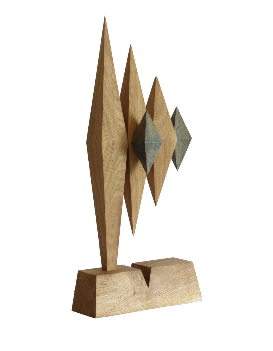 Urban And Pop Animal Wood Sculpture By Nikola Tsvetanov, 8 X 17", "Singing Bird", Original Artwork