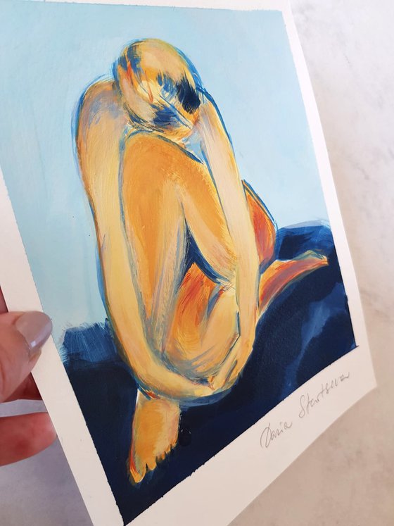 Woman sitting abstract