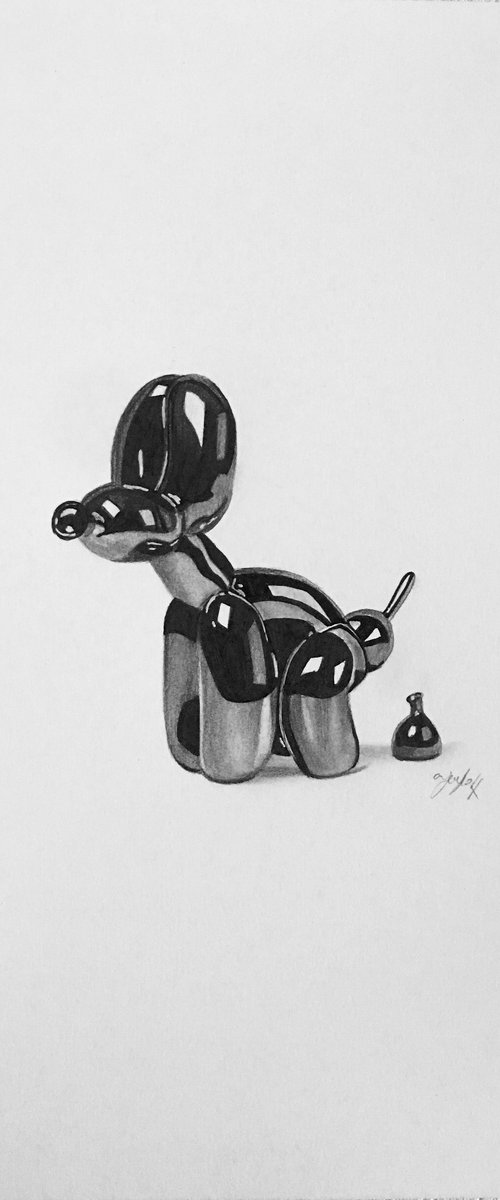 Balloon dog pooping by Amelia Taylor