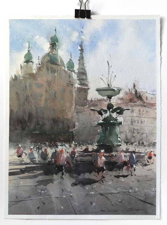 Copenhagen, watercolour art.