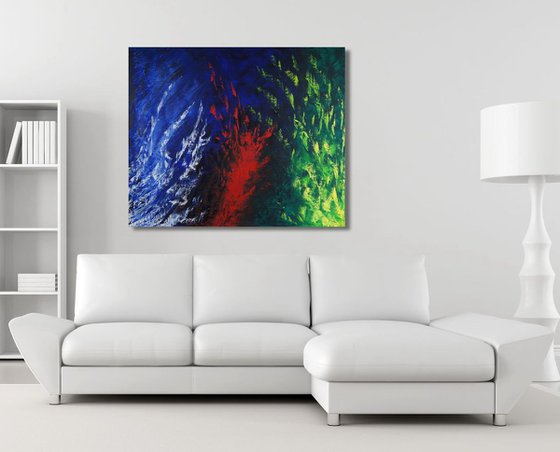 Eruptions II (120 x 100 cm) XXL oil (48 x 40 inches)