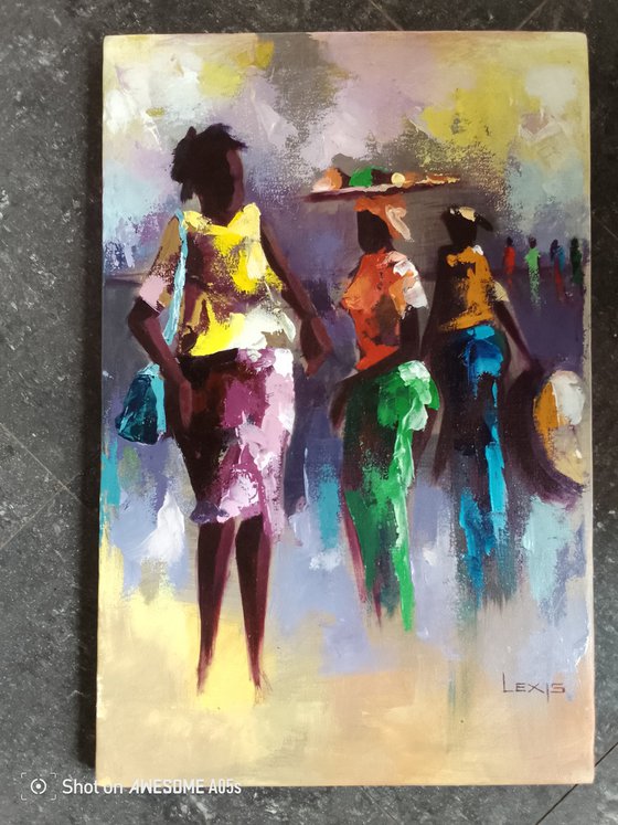 Shadows of the village market