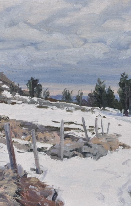 Winter light over the Mézenc by ANNE BAUDEQUIN