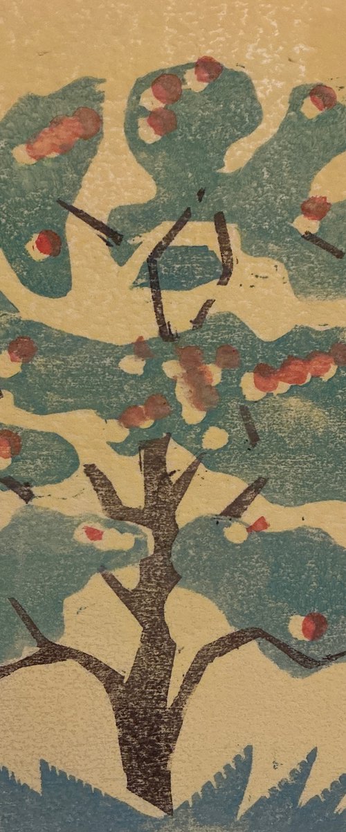 Orange Tree on Yellow by Sandra Haney