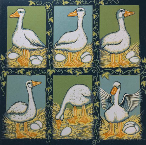 Geese and Eggs by Marian Carter