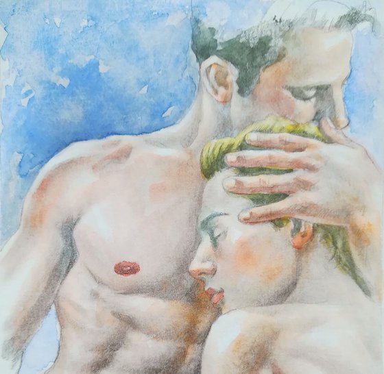 watercolor painting - gay men #17724