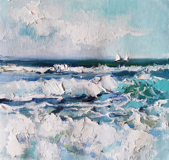 Miniature, Seascape oil painting