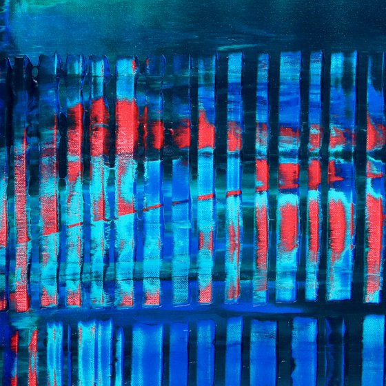 Red vortex and blue lights by Nestor Toro