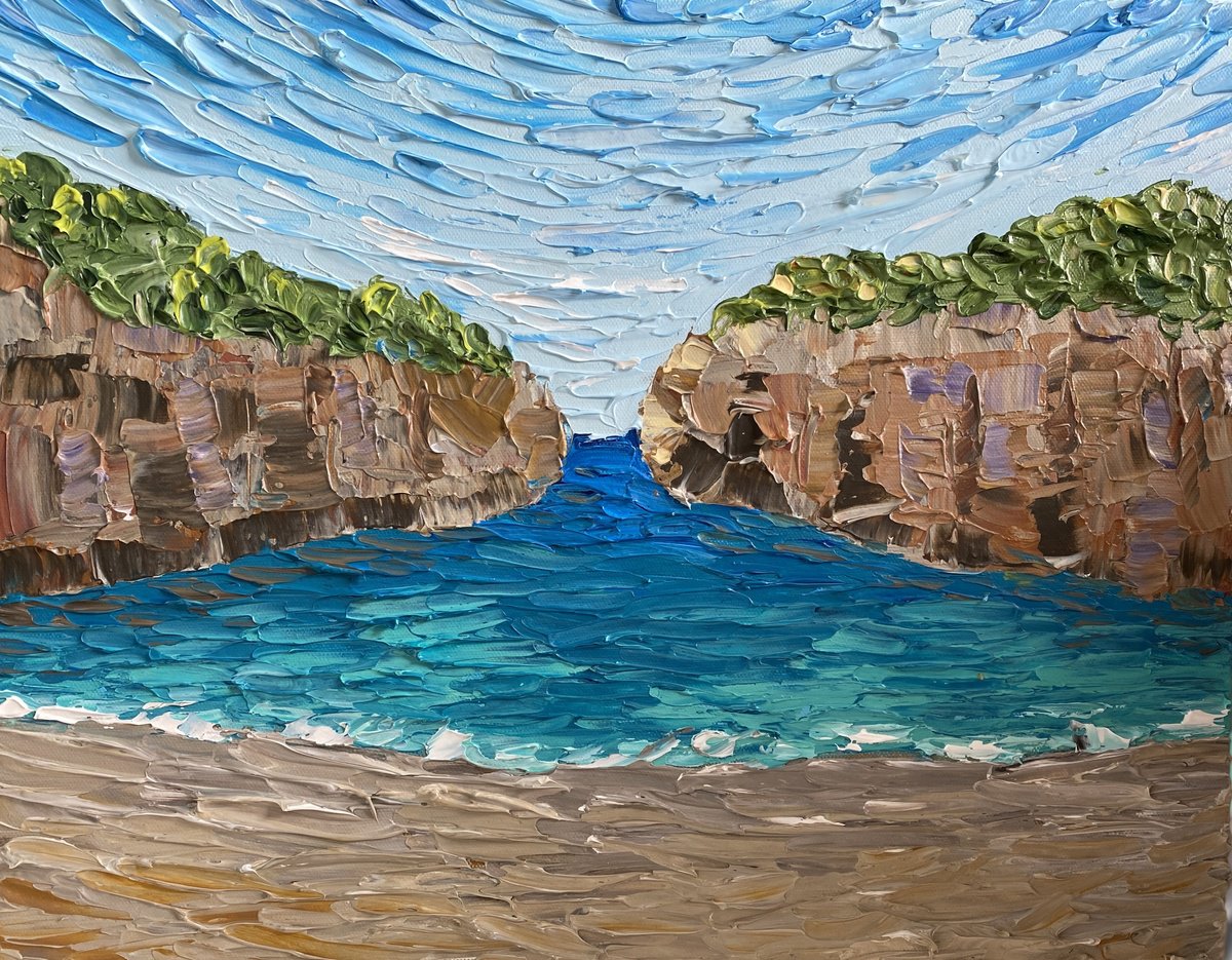 Impressionistic Landscape Acrylic Painting By Guzaliya Xavier, 18 X 14, Lock Ard Gorge, Original Artwork