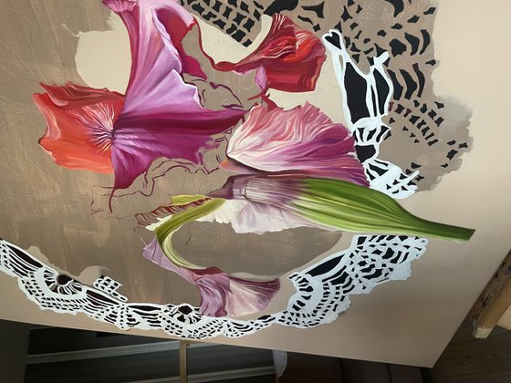 Iris on Lace