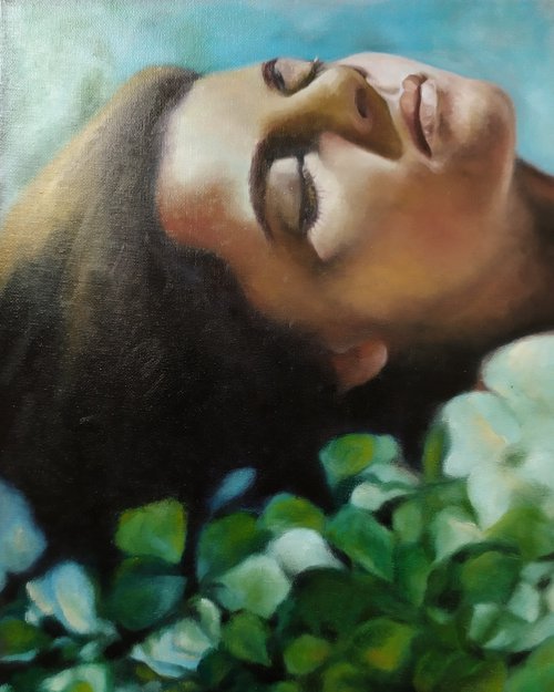 PORTRAIT OF BOTANICAL  WOMAN  "Seek oneself" by Veronica Ciccarese