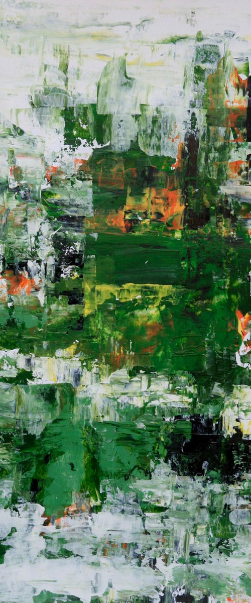 GREEN DREAM MODERN ABSTRACT PAINTING #1 by Jovana Manigoda