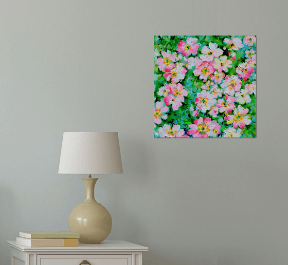 Wild White and Pink Roses