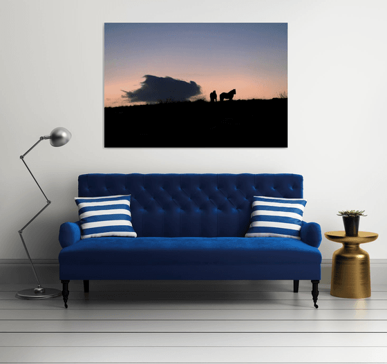 HORSES AT DUSK