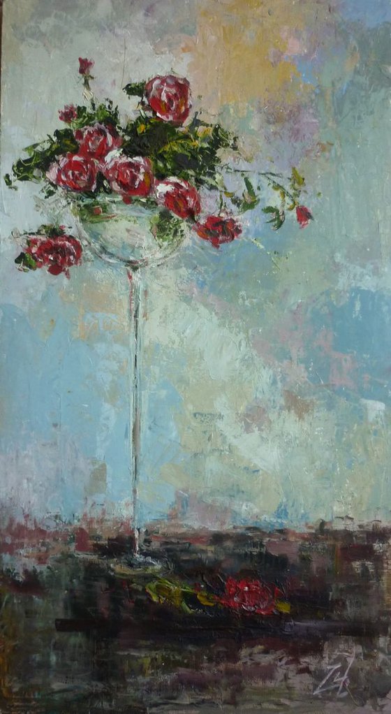 Flowers in a glass vase