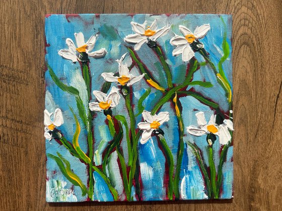 White modern flowers