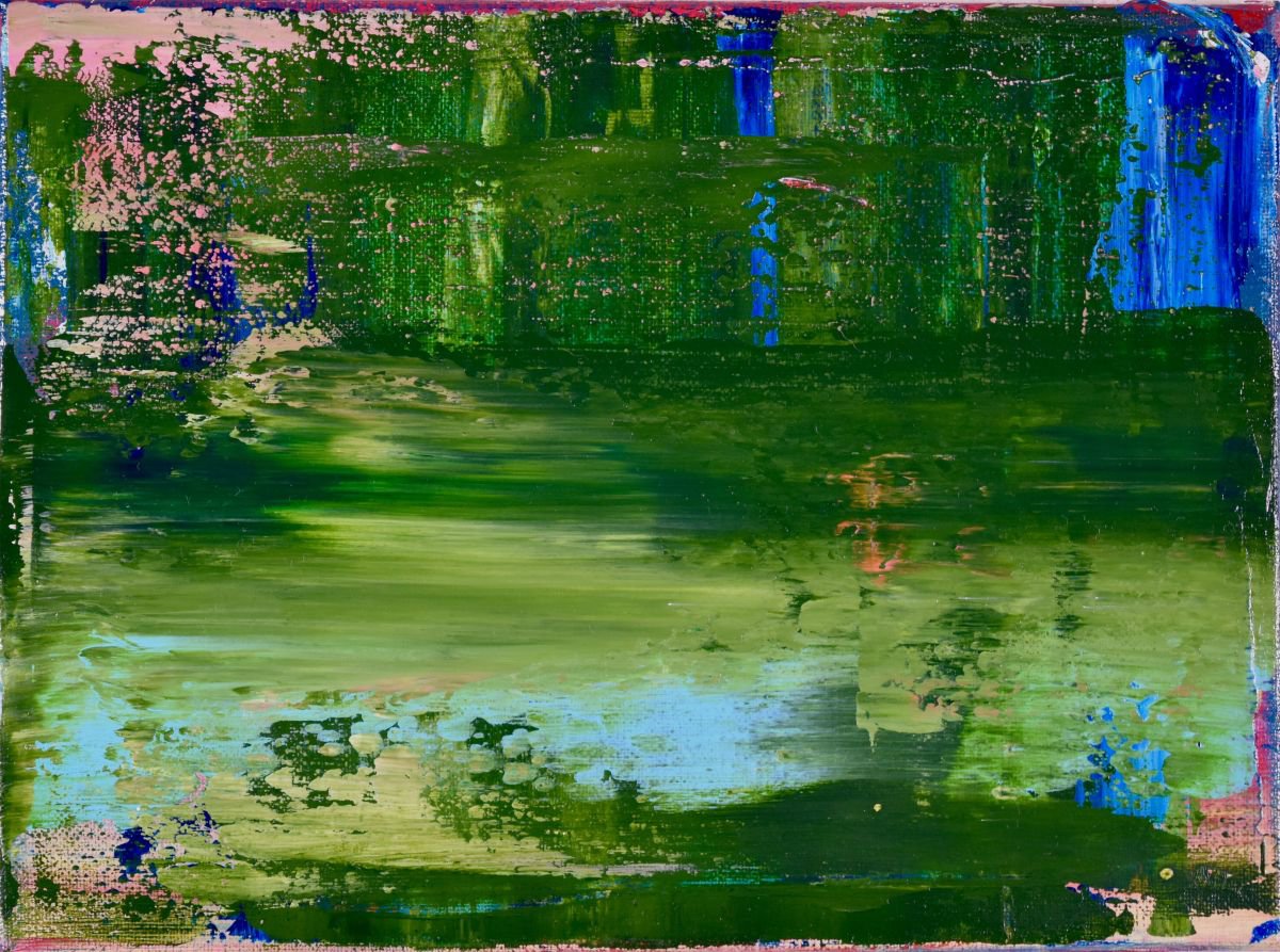 Abstract Acrylic Painting By Nestor Toro, 12 X 9", Hotel California Room 6 - 30 X 23 Cm - Nestor Toro, Original Artwork