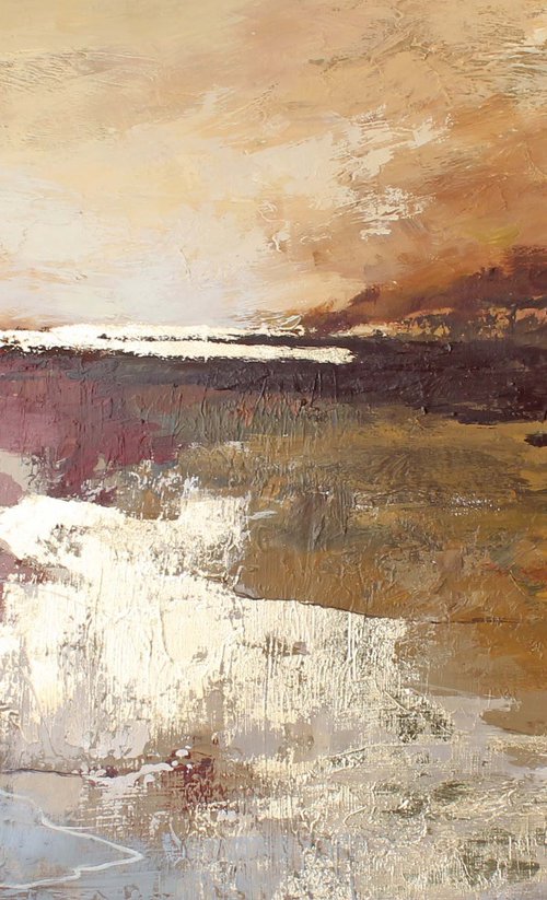 "Calabria" brown rust gold abstract landscape by Solomia Shara