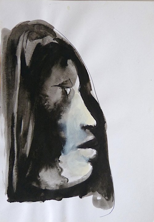 Expressive Profile, 29x21 cm by Frederic Belaubre