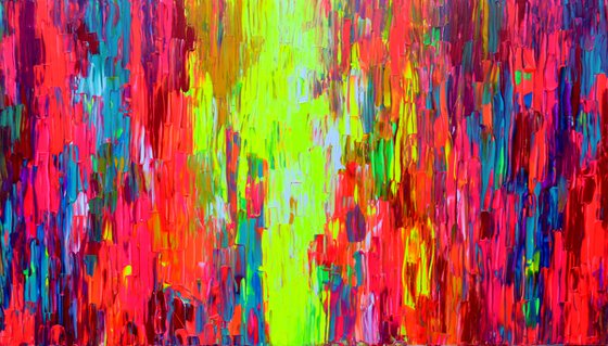 55x31.5'' FREE SHIPPING Large Ready to Hang Abstract Painting - XXXL Huge Colourful Modern Abstract Big Painting, Large Colorful Painting - Ready to Hang, Hotel and Restaurant Wall Decoration, Happy Gypsy Dance