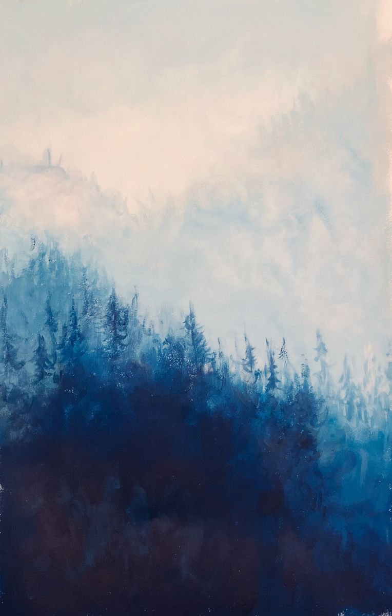 Misty Forest Acrylic Painting By Shabs Beigh Artfinder   6176a99285ec4001a1471372e4687feb Opt 