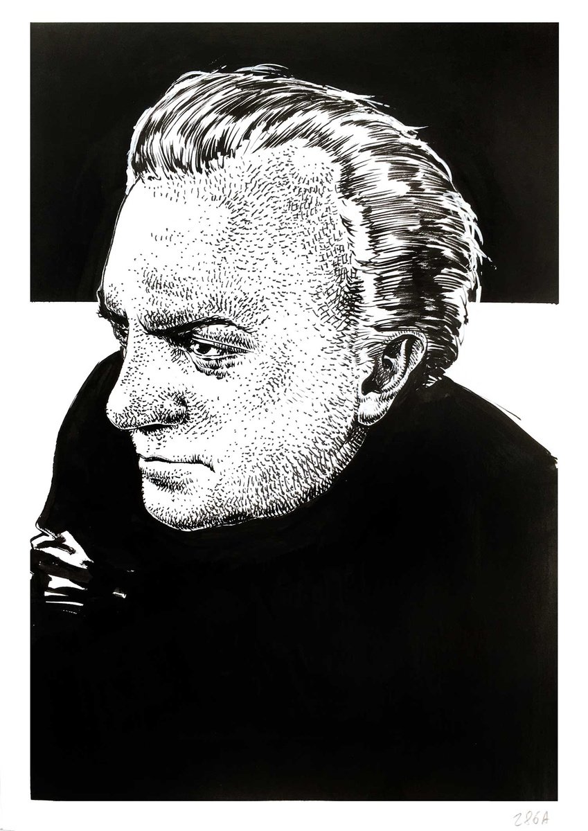 Portrait Ink Drawing By Dario Moschetta, 8 X 11, Portrait 286A.2020, Original Artwork