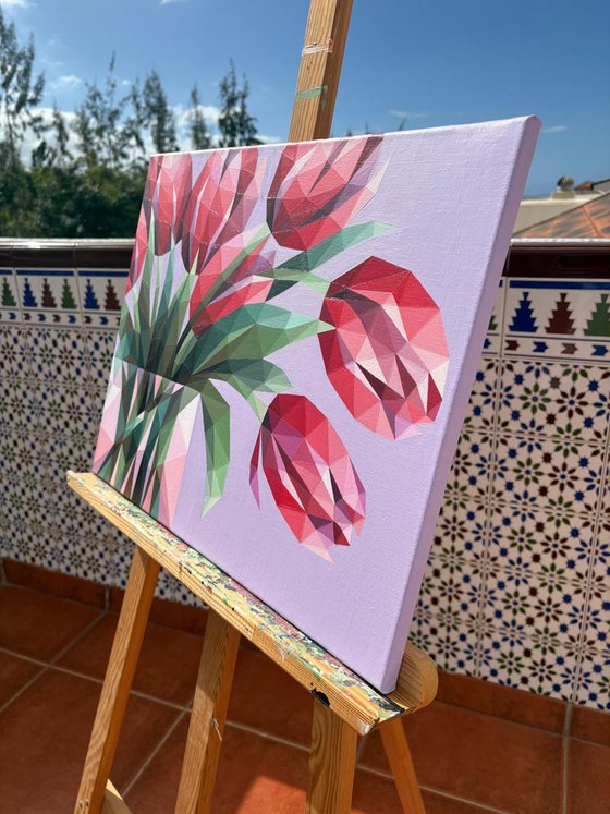 RED TULIPS IN A VASE