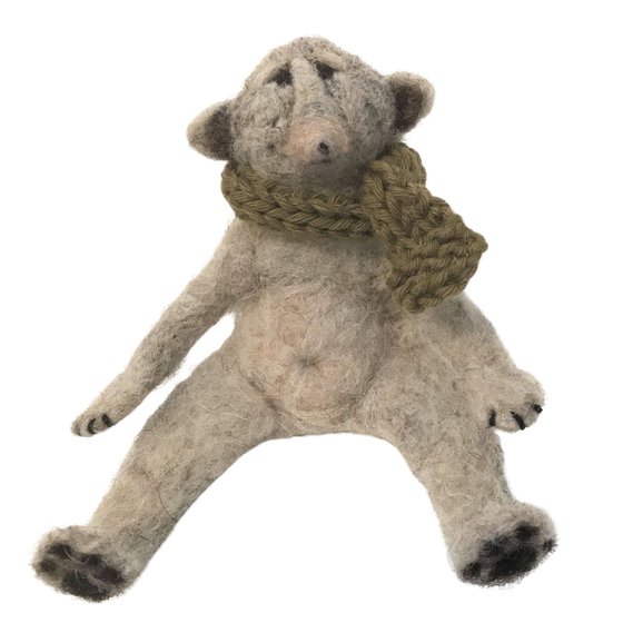 Reblochon, felted wool bear