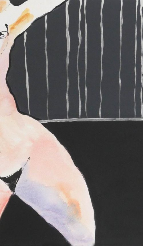 Euphoria - Abstract Female Nude Acrylic Painting by Ewa Dabkiewicz