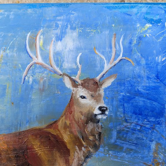 Stag on an abstract background