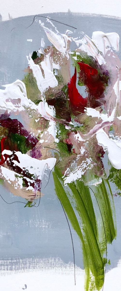 White Flower acrylic on paper 2 by Emma Bell