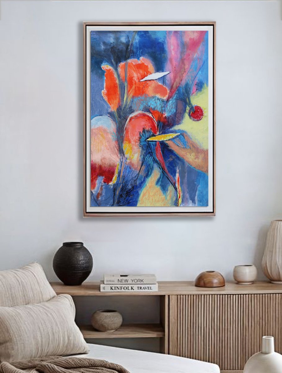  Composition With Red Sun By Artem Andreichuk, 24 X 35, Artwork For Sale On Artfinder