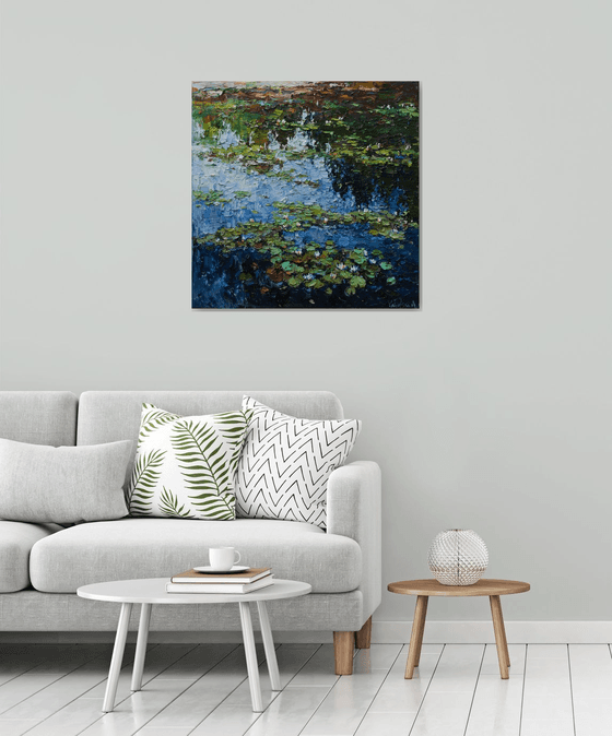 White water Lilies - Original Oil painting