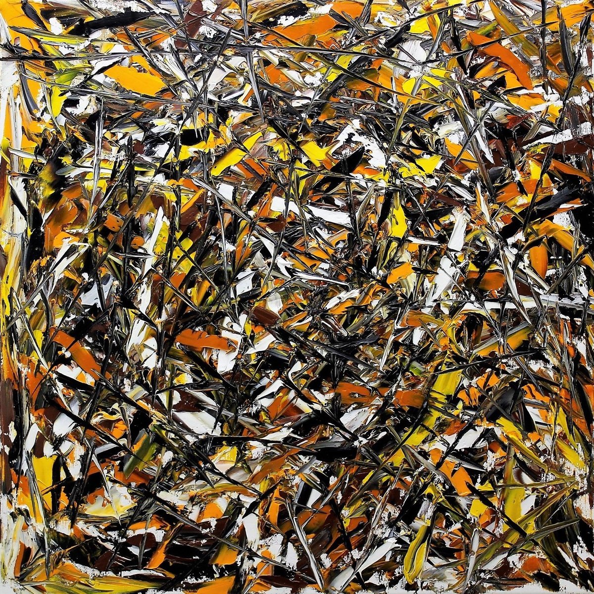 Abstract Oil Painting By Alessandro Butera, 20 X 20, Herbie Hancock, Original Artwork