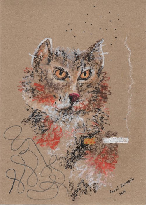 Smoking cat #7 by Pavel Kuragin