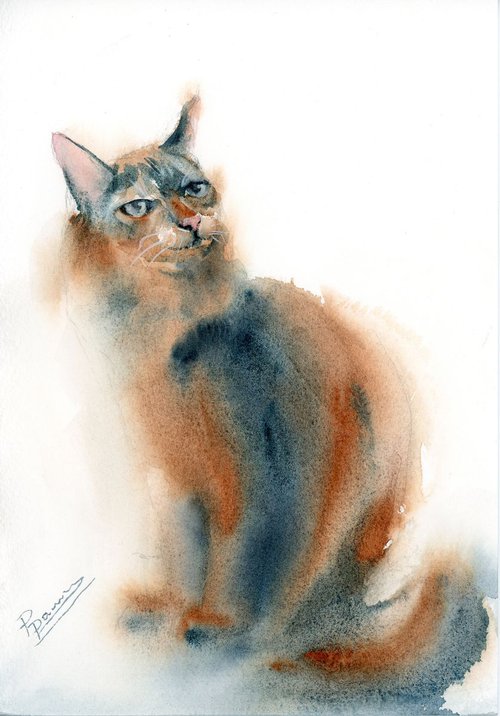 Minimalistic cat #4 by Olga Shefranov (Tchefranov)