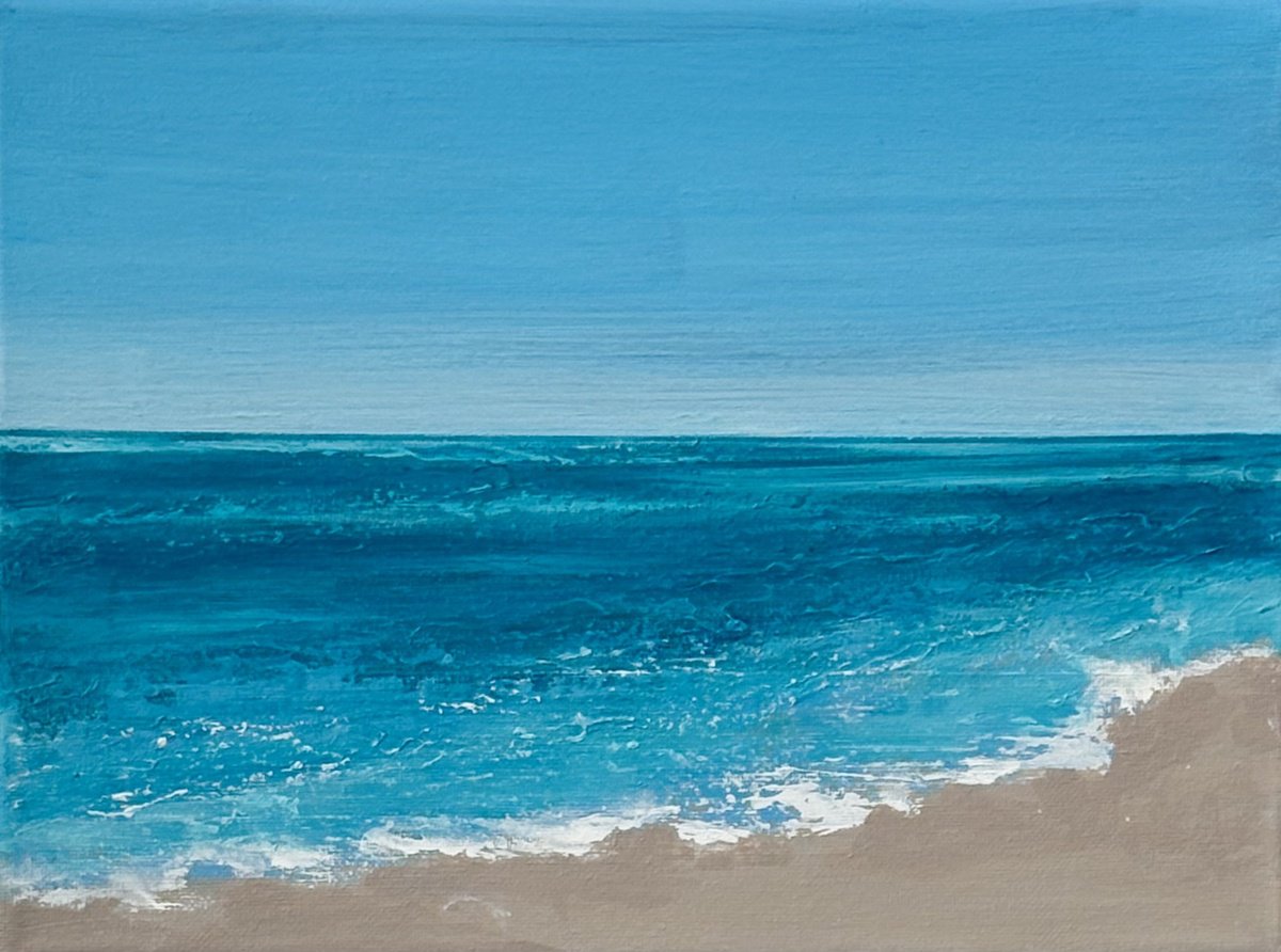 Organic Landscape Acrylic Painting By Benna Holden, 12 X 9, Margaritaville, Original Artwork