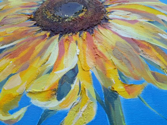 Sunflower, original acrylic painting on canvas