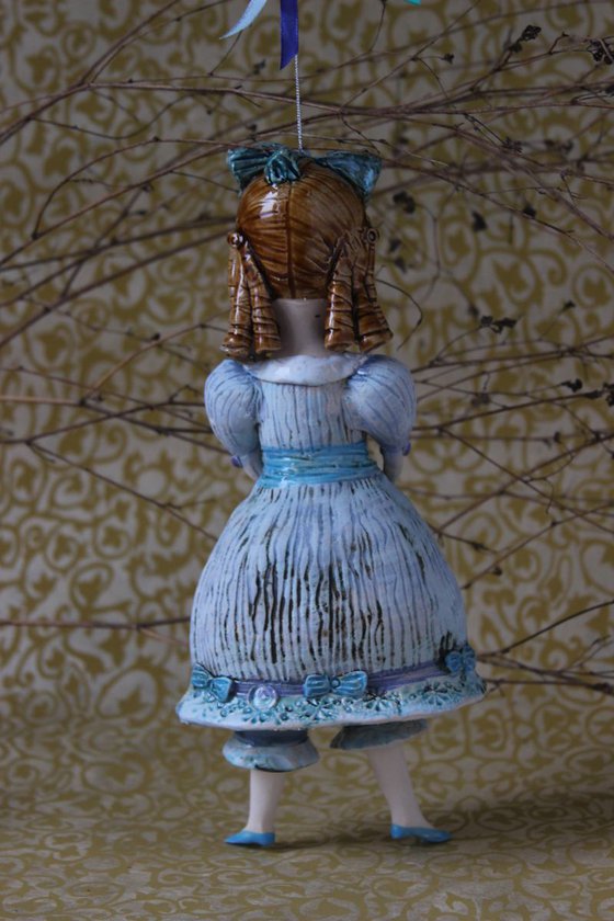 From the Alice in Wonderland. Alice as a little girl.  Bell Doll, Hanging sculpture by Elya Yalonetski