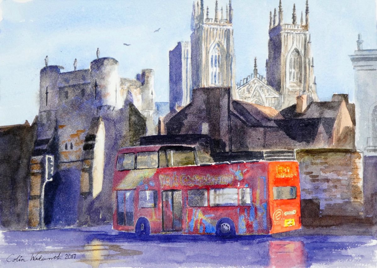 Tour bus, Bootham Bar, York by Colin Wadsworth