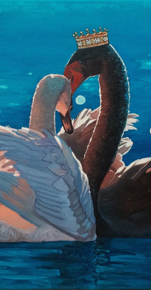 Royal couple pair of swan by Yue Zeng