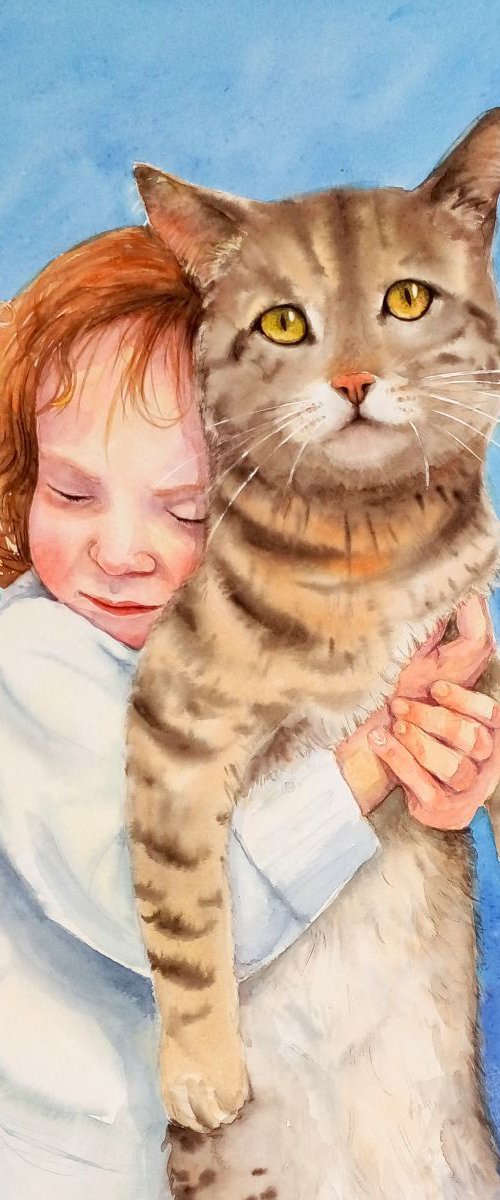 Love is patient...  -  Little by Olga Beliaeva Watercolour