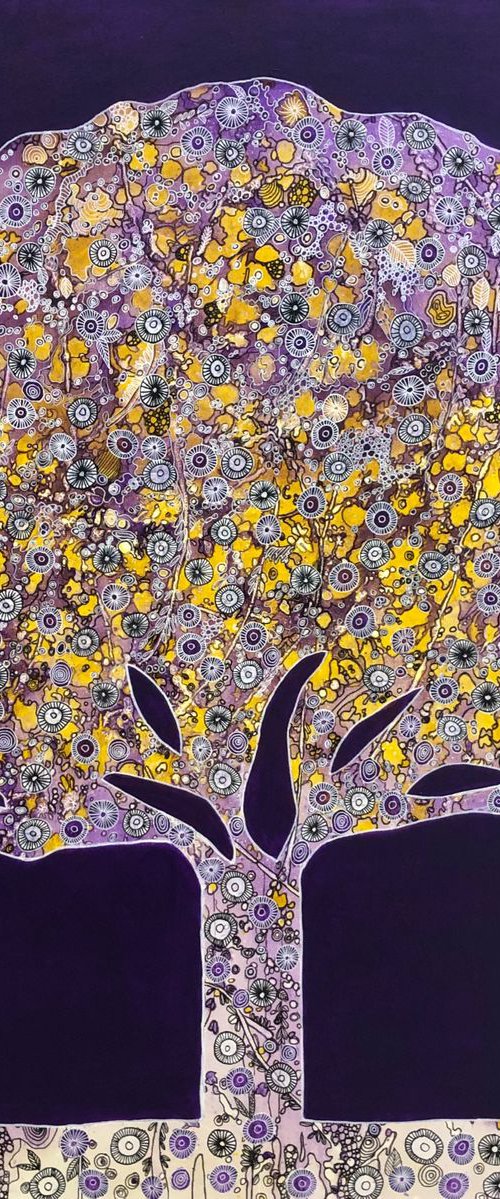 Elaborate Tree Purple CZ19041 by Carol Zsolt